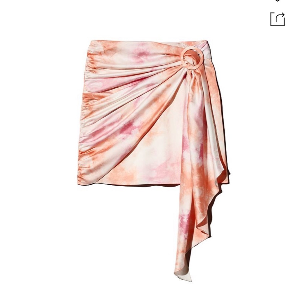 WAYF
Perry Faux Wrap Mini Skirt In Passion Tie Dye SZ XS